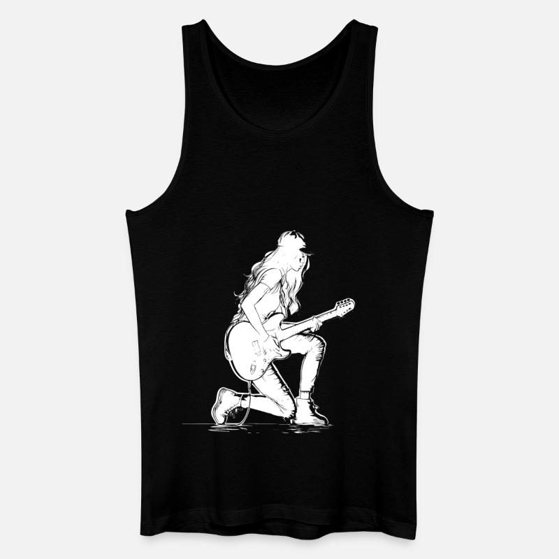 Gitarrenmädchen - Männer Bio Tank Top - Schwarz