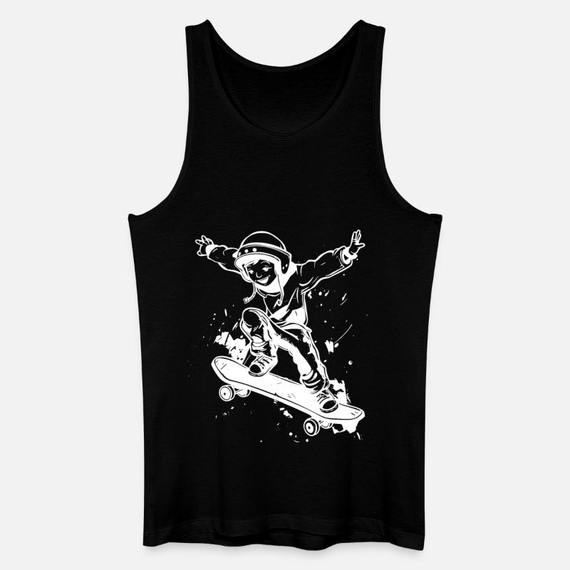 Skateboard Junge - Männer Bio Tank Top - Schwarz