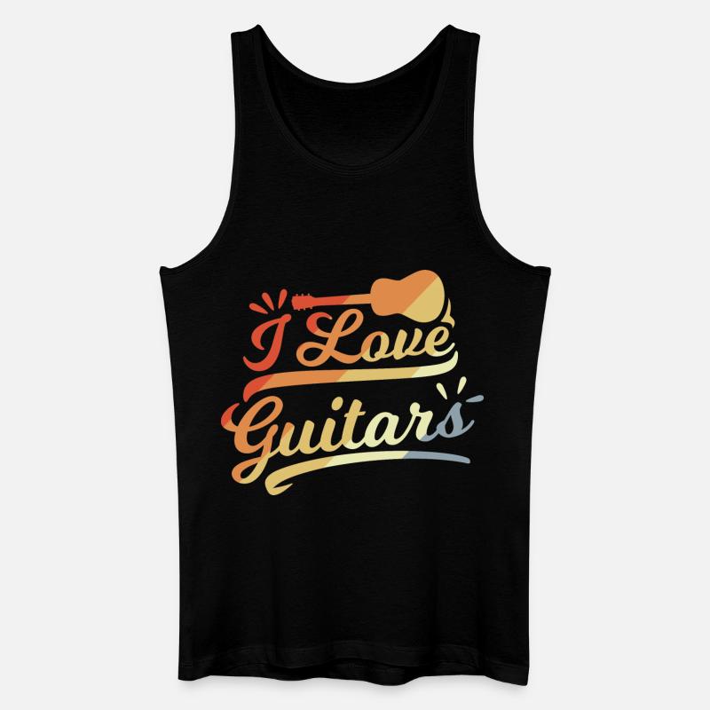 Gitarren Liebe - Männer Bio Tank Top - Schwarz