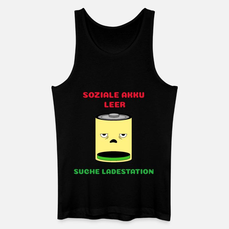 Soziale Akku Leer, Suche Ladestation - Männer Bio Tank Top - Schwarz