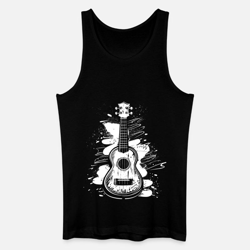 Ukulele Graffiti - Männer Bio Tank Top - Schwarz
