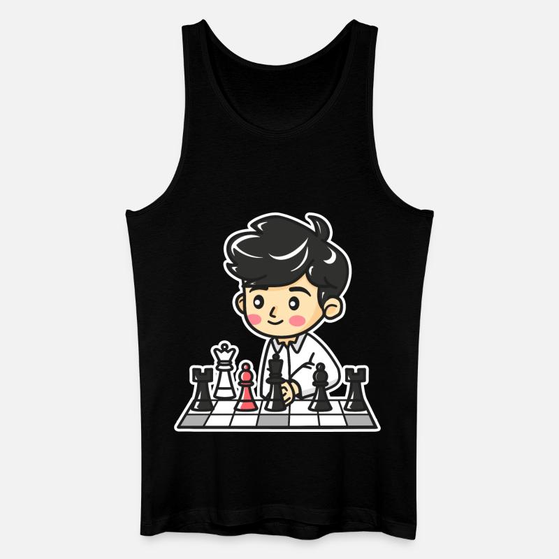 Schach Junge Cartoon - Männer Bio Tank Top - Schwarz