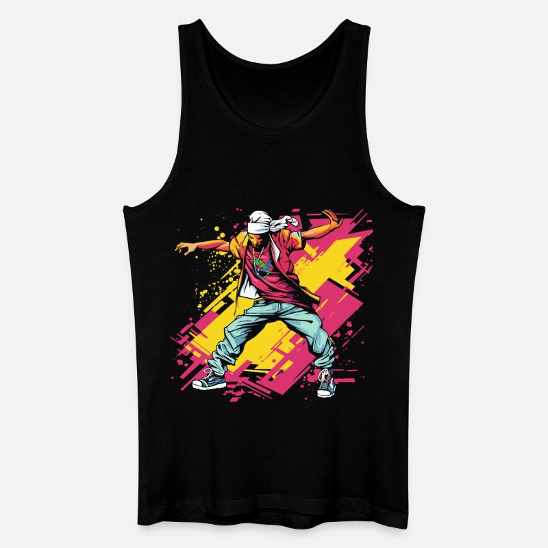 Breakdancer Graffiti - Männer Bio Tank Top - Schwarz