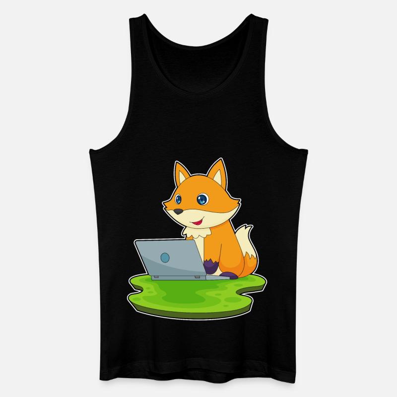 Fuchs Laptop - Männer Bio Tank Top - Schwarz