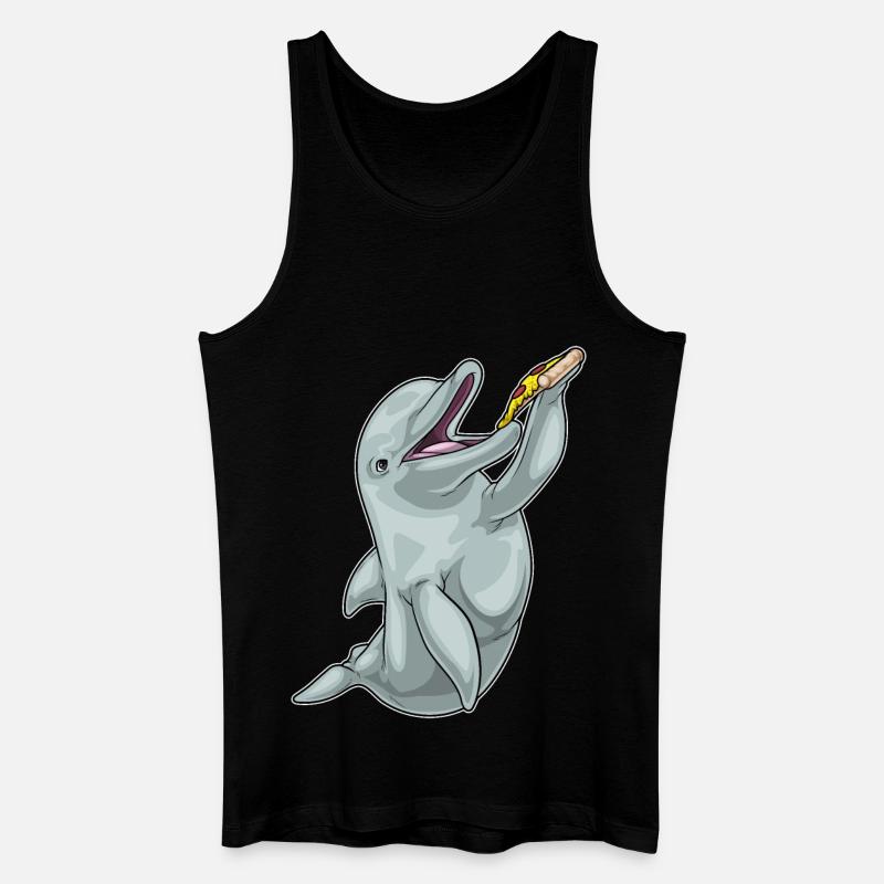 Delfin Pizza - Männer Bio Tank Top - Schwarz