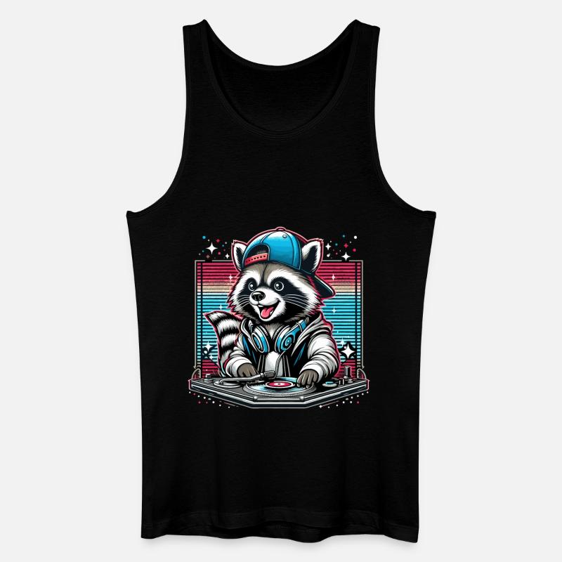 Wachbär DJ DJane Geschenk - Männer Bio Tank Top - Schwarz
