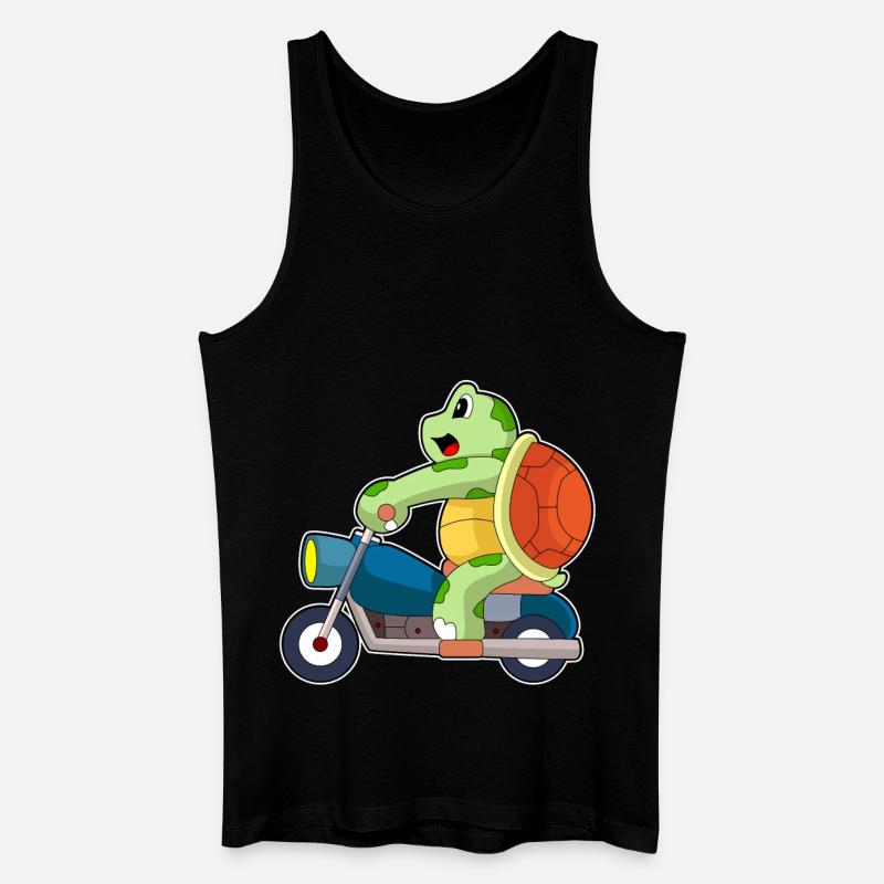 Schildkröte Motorrad - Männer Bio Tank Top - Schwarz