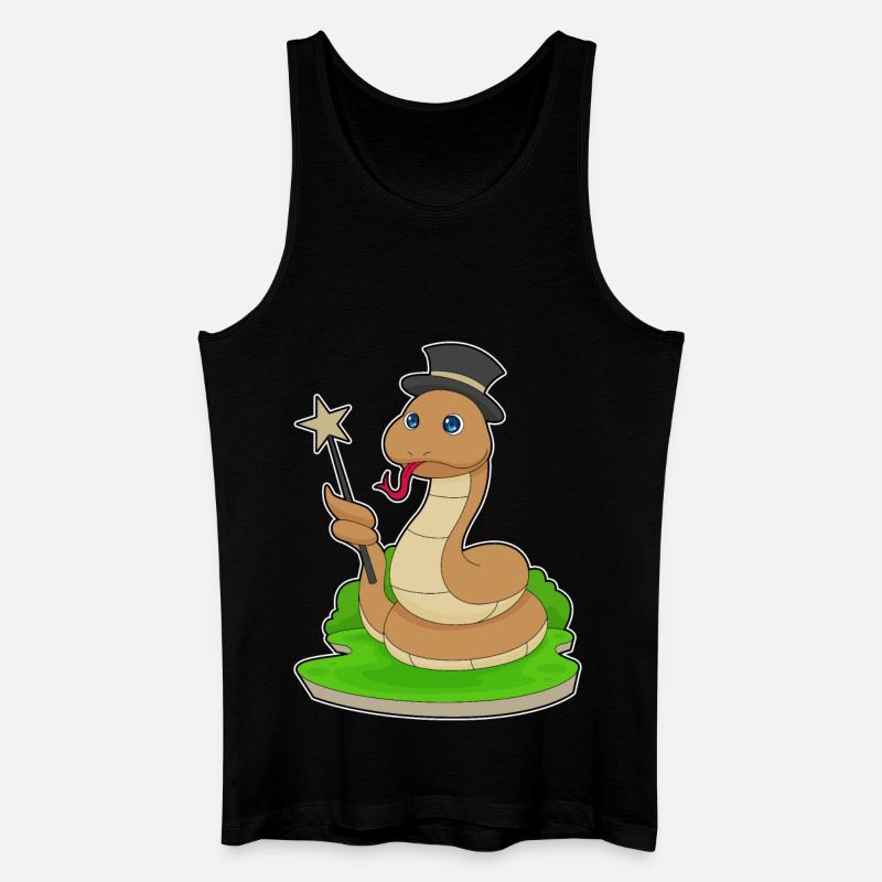 Schlange Zauberer Zauberstab - Männer Bio Tank Top - Schwarz
