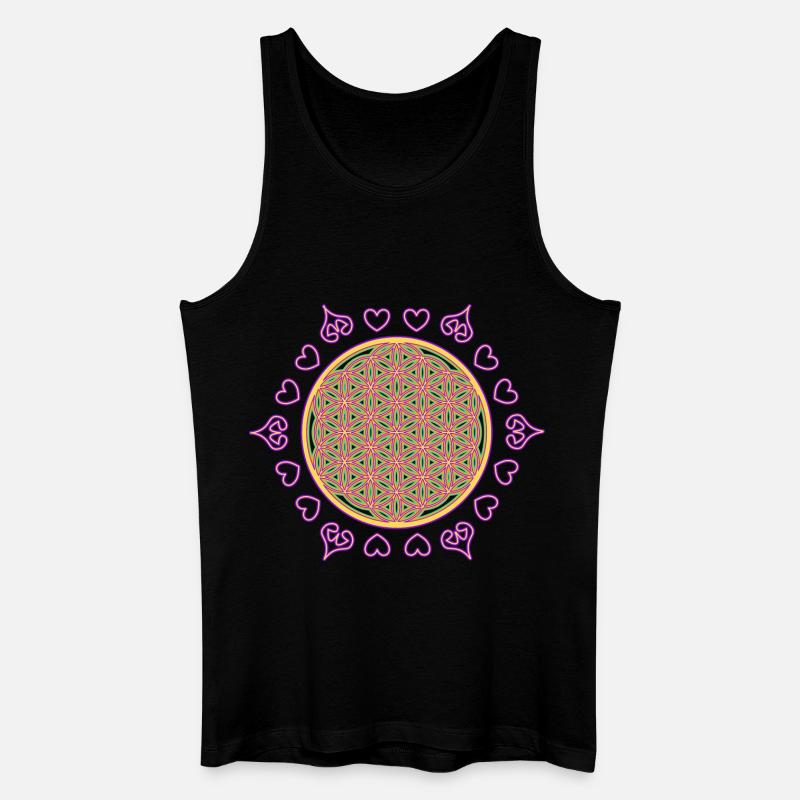 Lebensblume - Männer Bio Tank Top - Schwarz