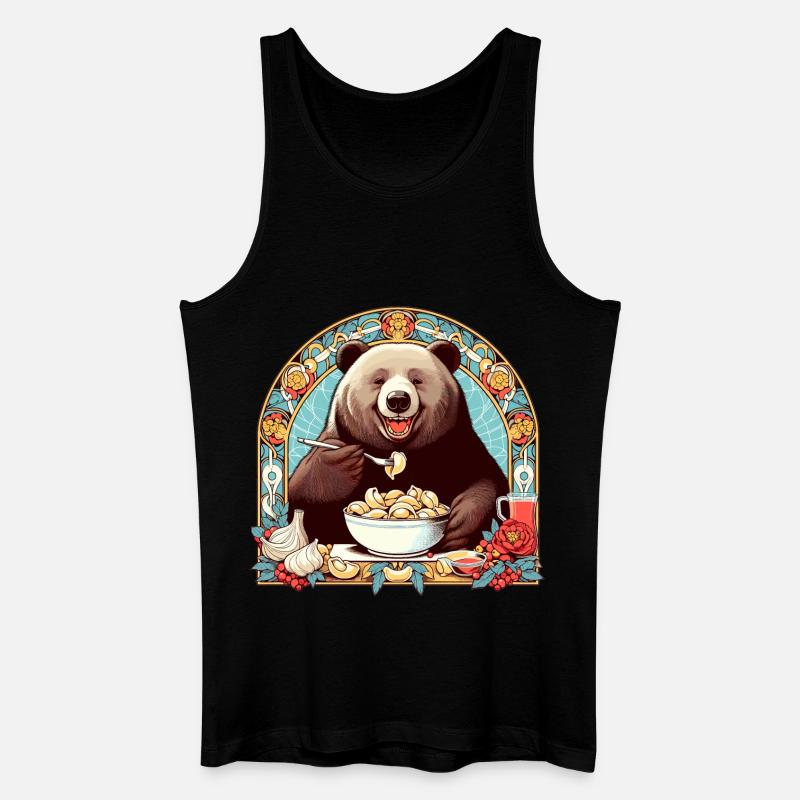 Pelmeni Bär Geschenk - Männer Bio Tank Top - Schwarz