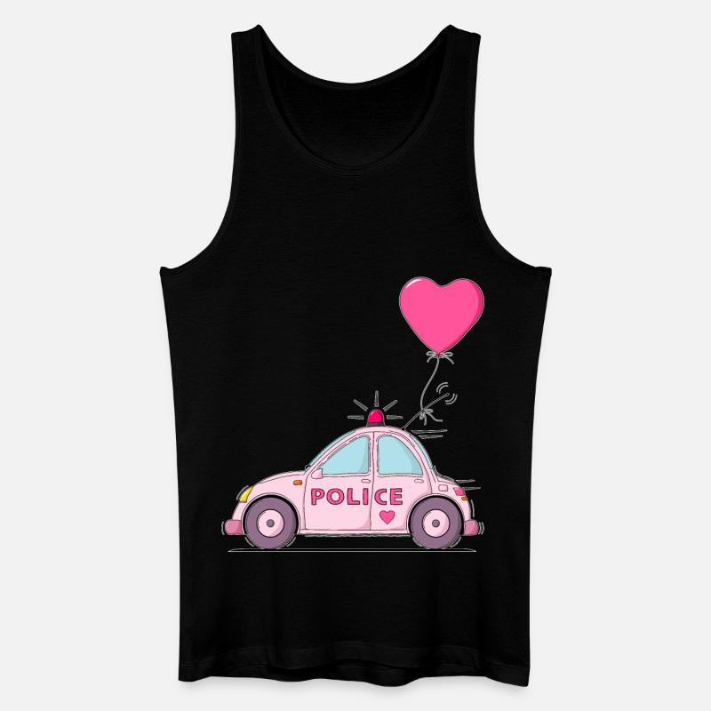 Police Herz Rosa - Männer Bio Tank Top - Schwarz