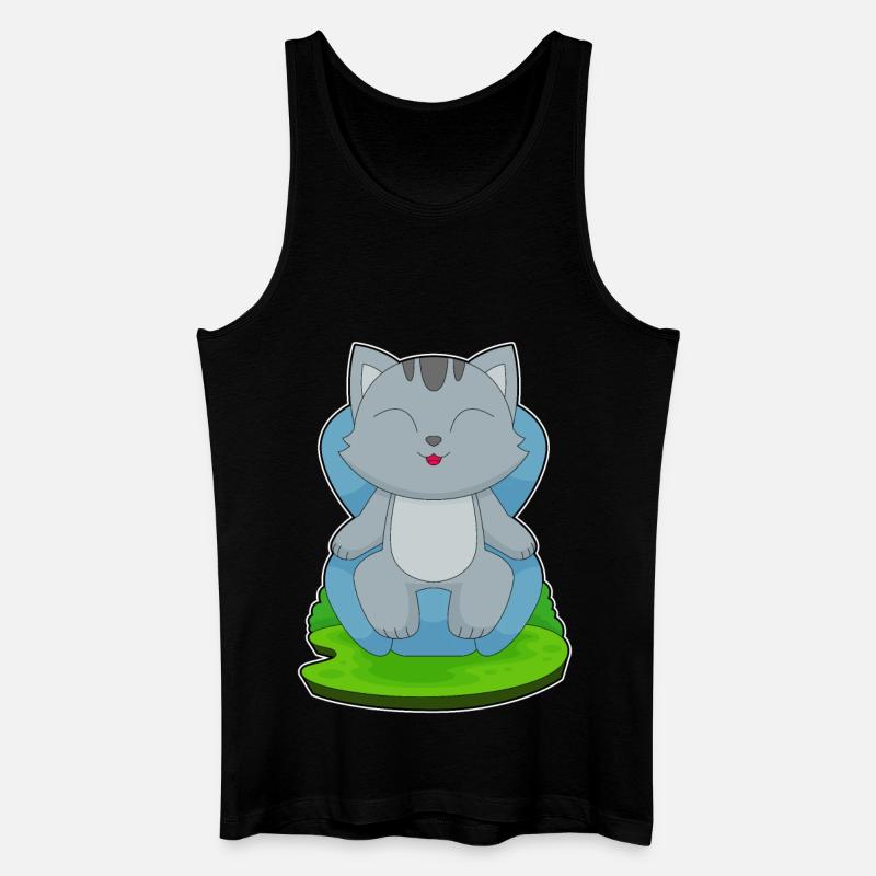 Katze Sessel - Männer Bio Tank Top - Schwarz
