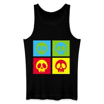 Pop-Art-Manga-Totenkopf - Männer Bio Tank Top - Schwarz - Vorne