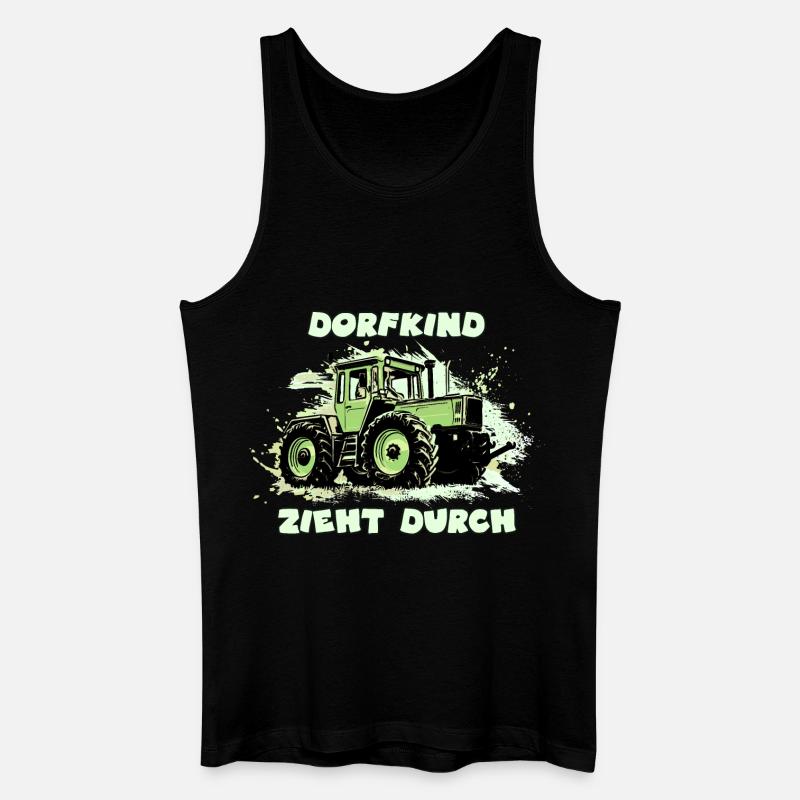 Dorfkind Zieht Durch - Männer Bio Tank Top - Schwarz
