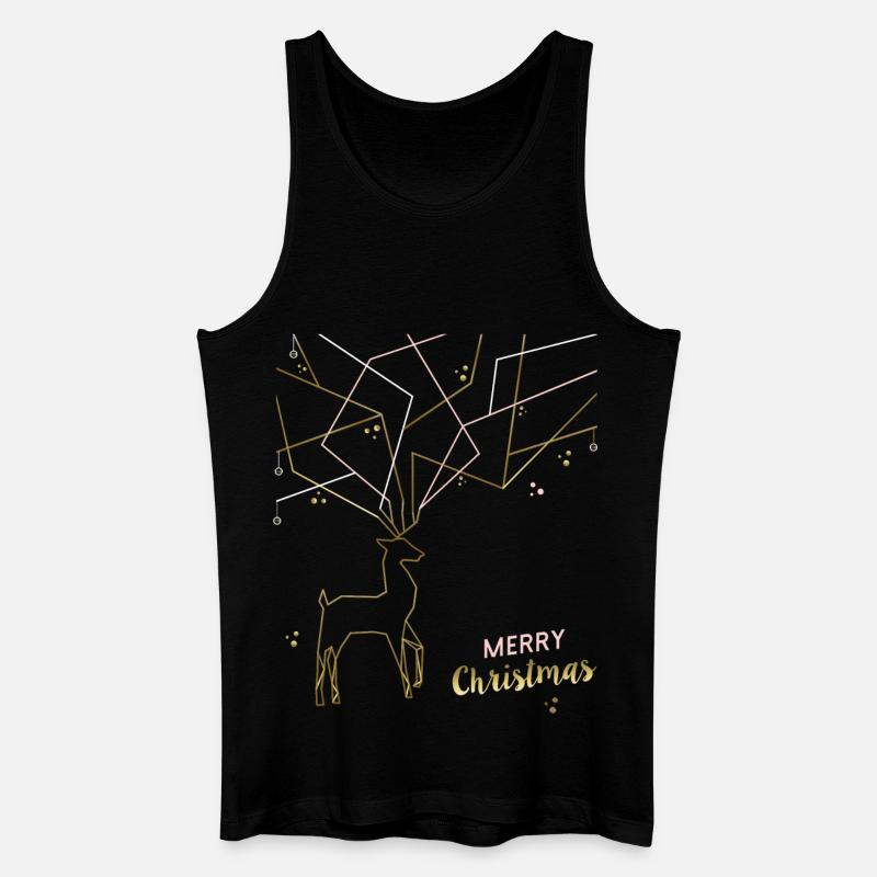Hirsch filigran, Merry Christmas - Männer Bio Tank Top - Schwarz