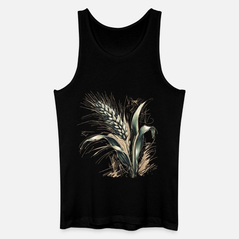 Kłos pszenicy - Ekologiczny tank top męski - czarny