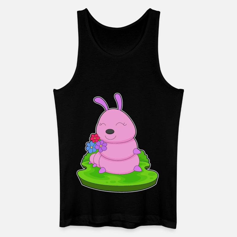 Raupe Blumen - Männer Bio Tank Top - Schwarz
