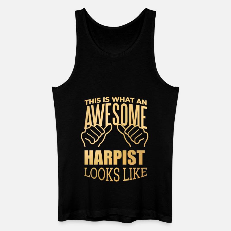 Harfe - Männer Bio Tank Top - Schwarz