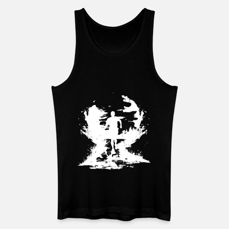 Marathon Junge Zeichnung - Männer Bio Tank Top - Schwarz