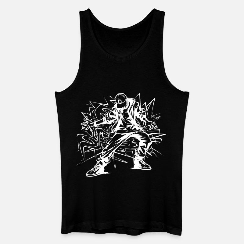 Breakdancer Zeichnung - Männer Bio Tank Top - Schwarz