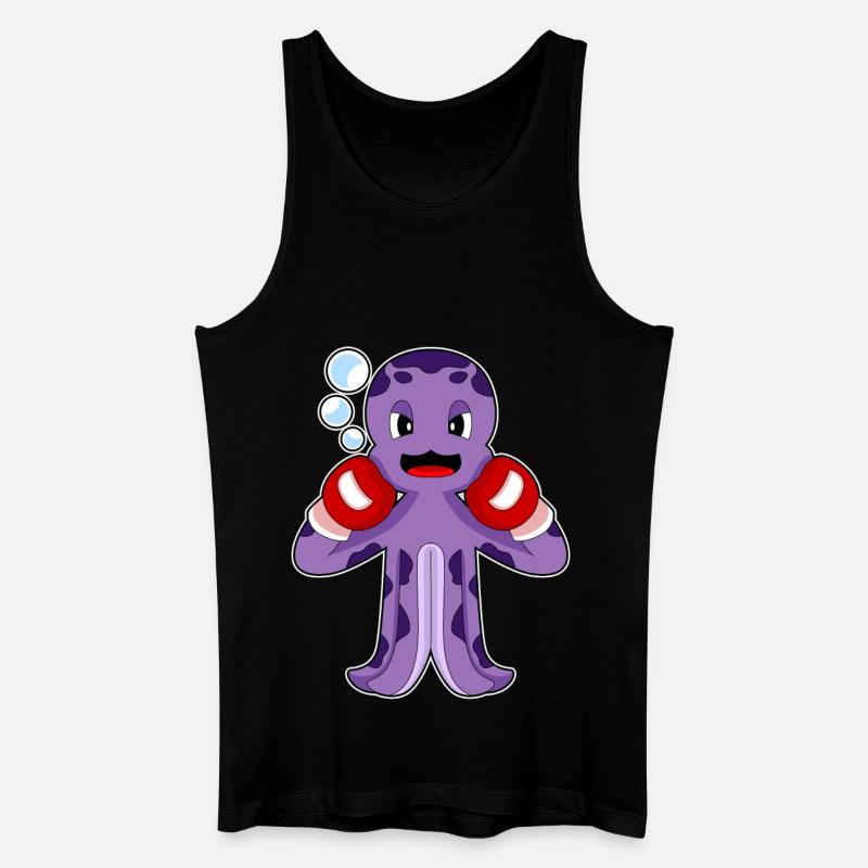 Krake Boxer Boxhandschuhe Boxen - Männer Bio Tank Top - Schwarz