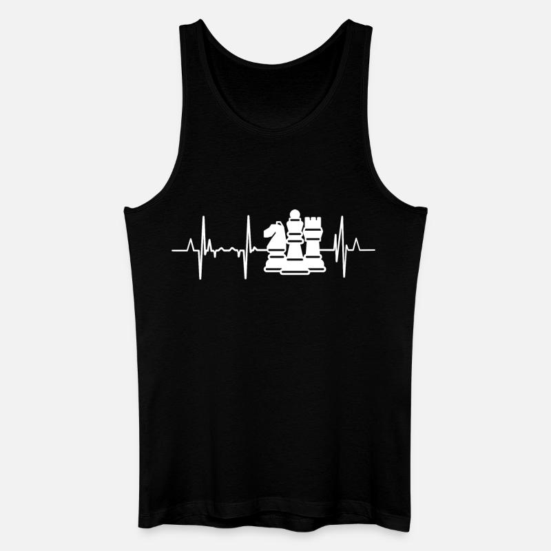 Schach Herzklopfen - Männer Bio Tank Top - Schwarz
