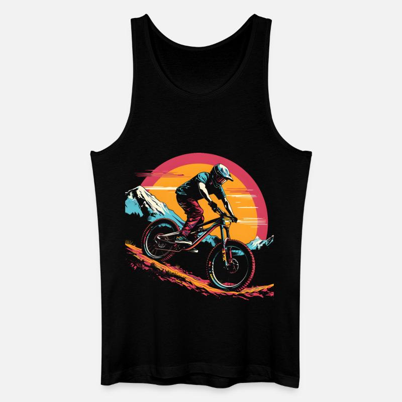 Mountainbiking Illustration - Männer Bio Tank Top - Schwarz