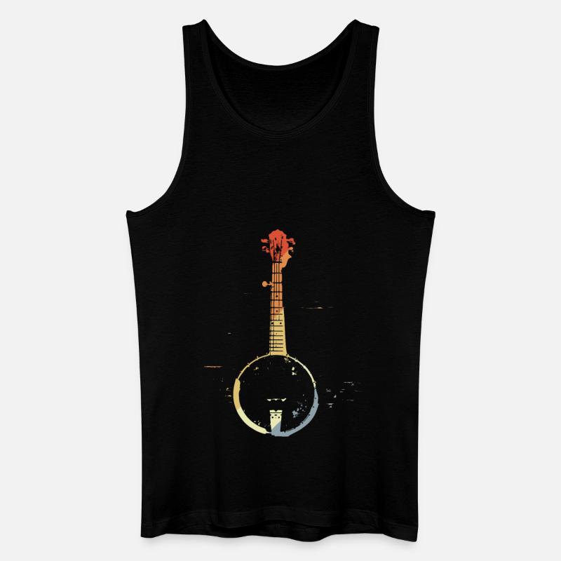 Retro Banjo Grafik - Männer Bio Tank Top - Schwarz