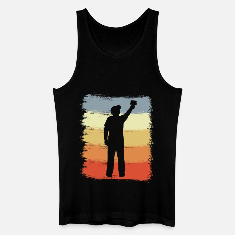 Maler Retro Look - Männer Bio Tank Top - Schwarz
