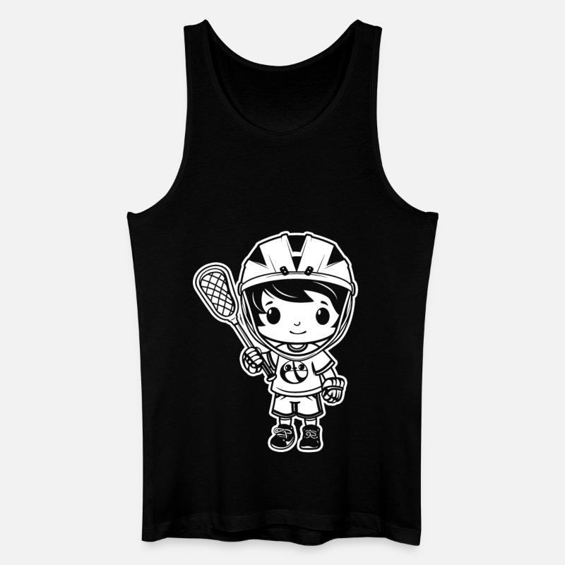 Lacrosse Junge - Männer Bio Tank Top - Schwarz