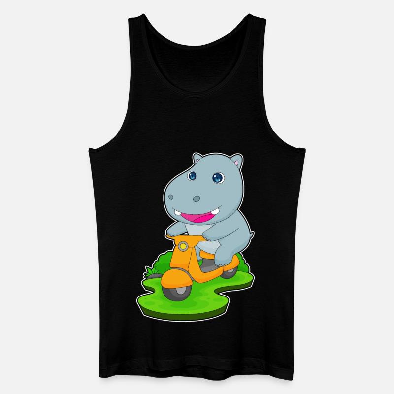 Nilpferd Motorroller - Männer Bio Tank Top - Schwarz