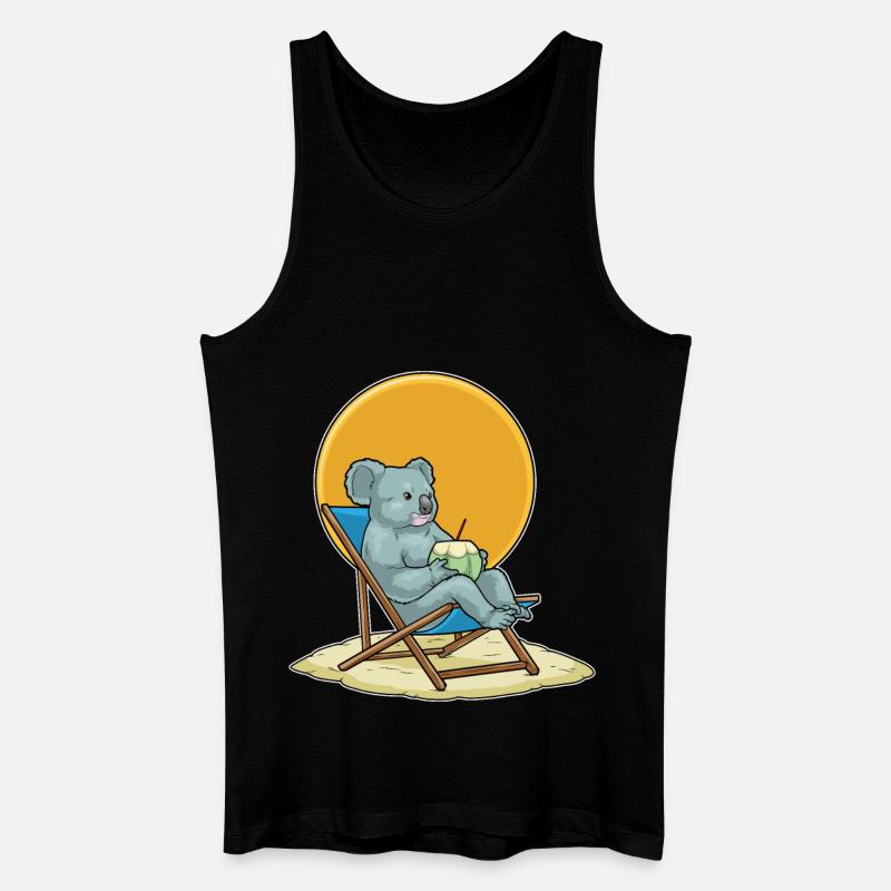 Koala Sommer Liege - Männer Bio Tank Top - Schwarz