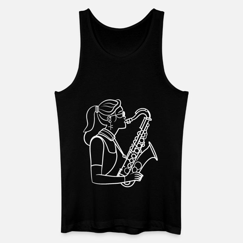 Saxophonspielerin - Männer Bio Tank Top - Schwarz