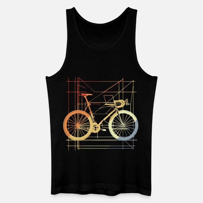 Fahrrad Zeichnung Retro - Männer Bio Tank Top - Schwarz
