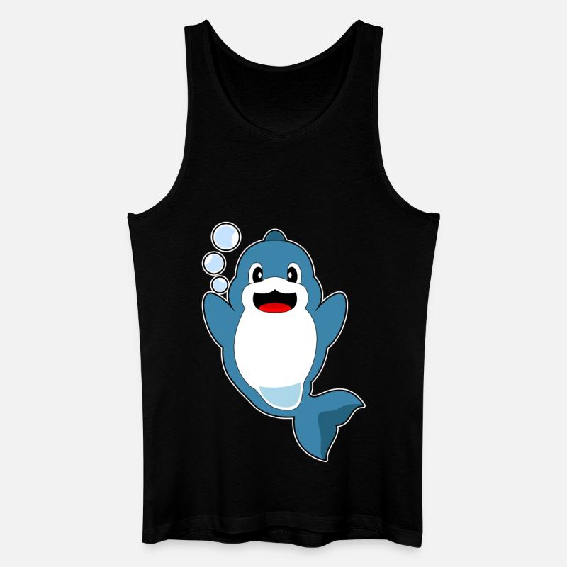 Delfin Wasserblasen - Männer Bio Tank Top - Schwarz