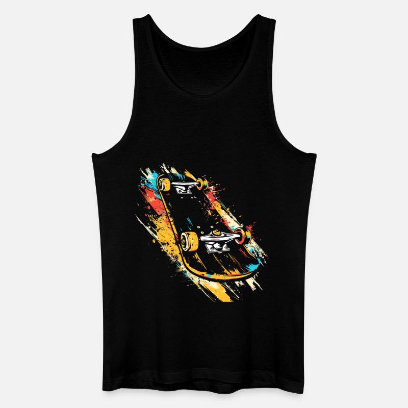 Skateboard Graffiti - Männer Bio Tank Top - Schwarz