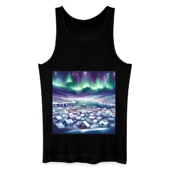 Tromsø Winterlandschaft Skandinavien Norwegen - Männer Bio Tank Top - Schwarz - Vorne