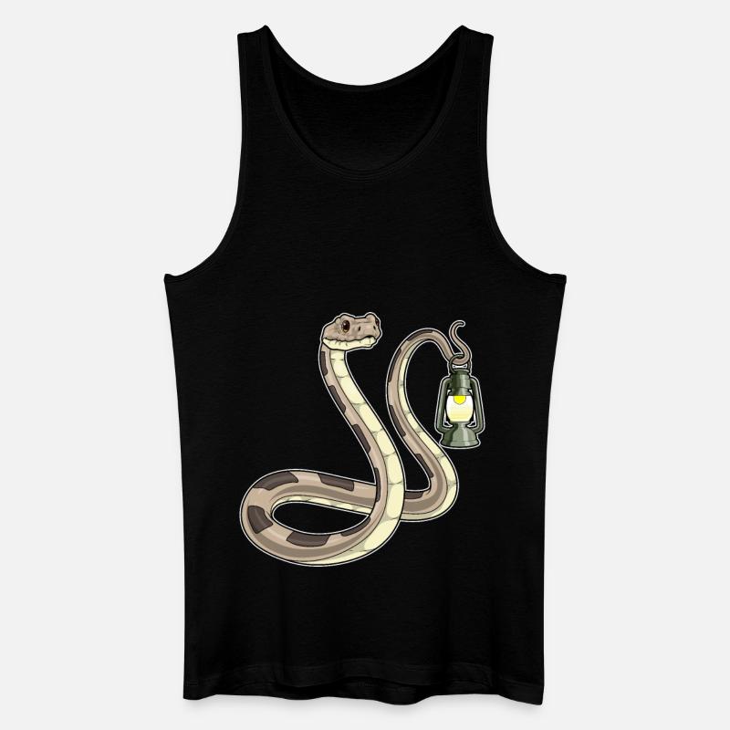 Schlange Laterne - Männer Bio Tank Top - Schwarz