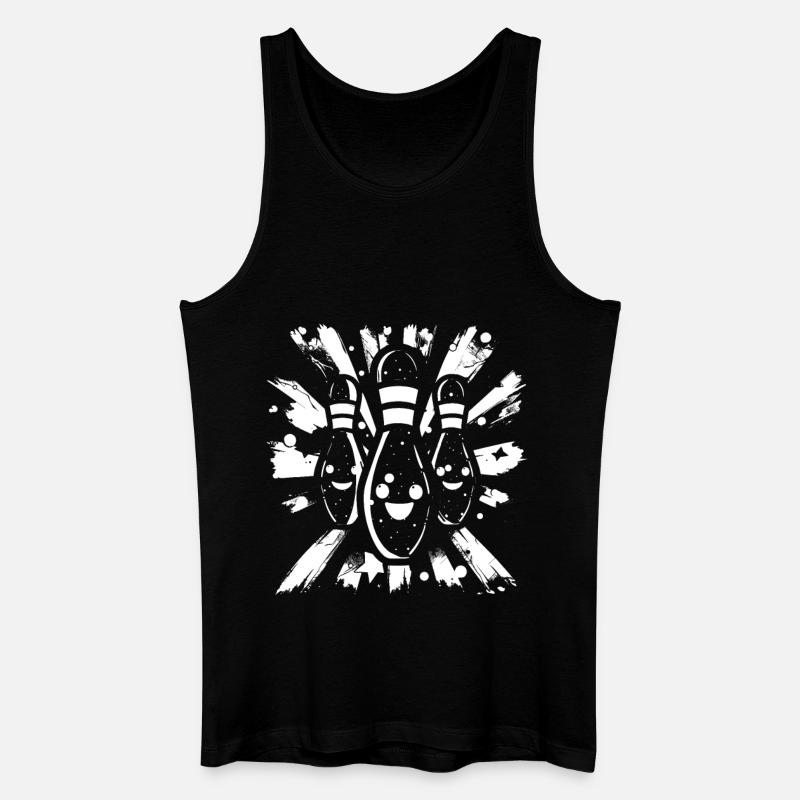 Cartoon Bowling - Männer Bio Tank Top - Schwarz