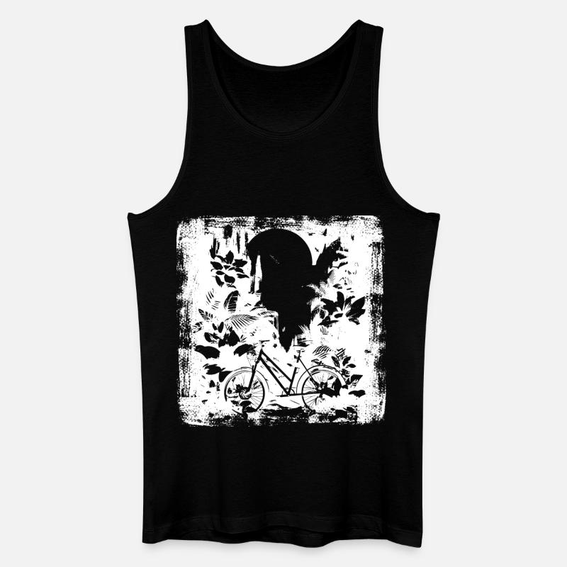 Fahrradfahrer Zeichnung - Männer Bio Tank Top - Schwarz