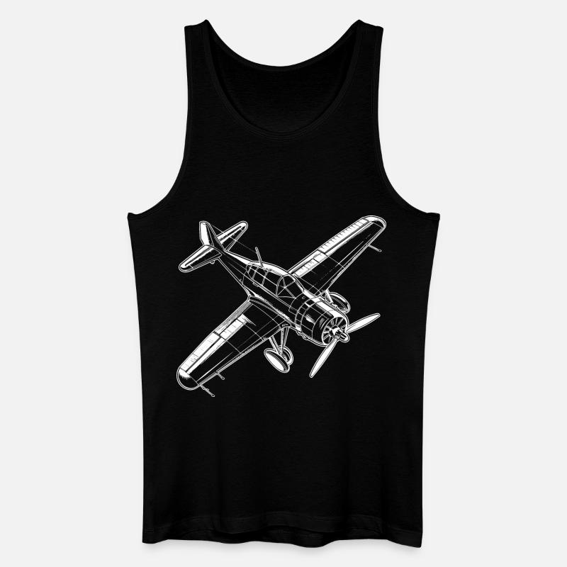 Propellerflugzeug - Männer Bio Tank Top - Schwarz
