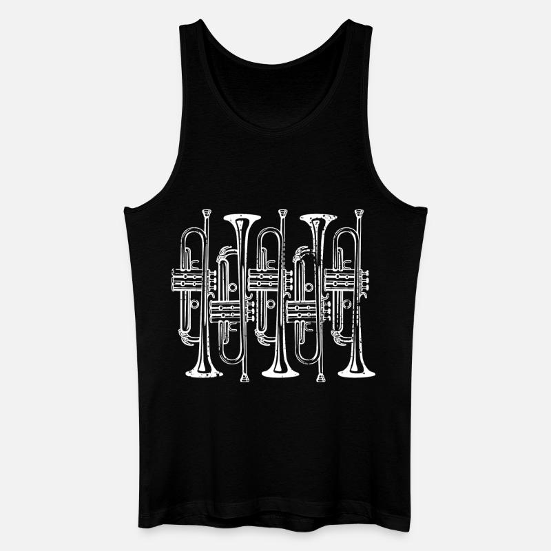 Trompete - Männer Bio Tank Top - Schwarz