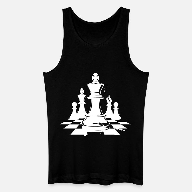 Schachfiguren Zeichnung - Männer Bio Tank Top - Schwarz