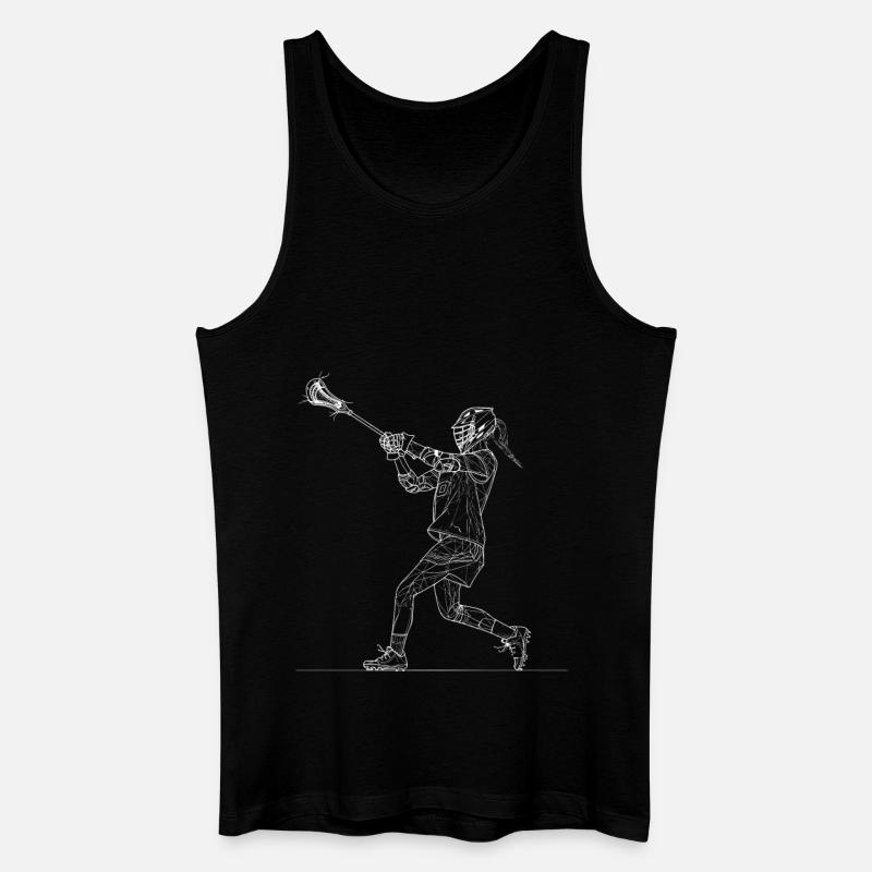 Lacrossespielerin - Männer Bio Tank Top - Schwarz