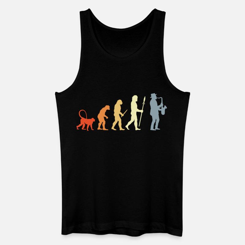 Saxophonist Evolution - Männer Bio Tank Top - Schwarz