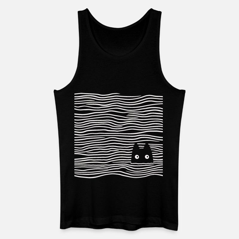 Katze im Meer - Männer Bio Tank Top - Schwarz