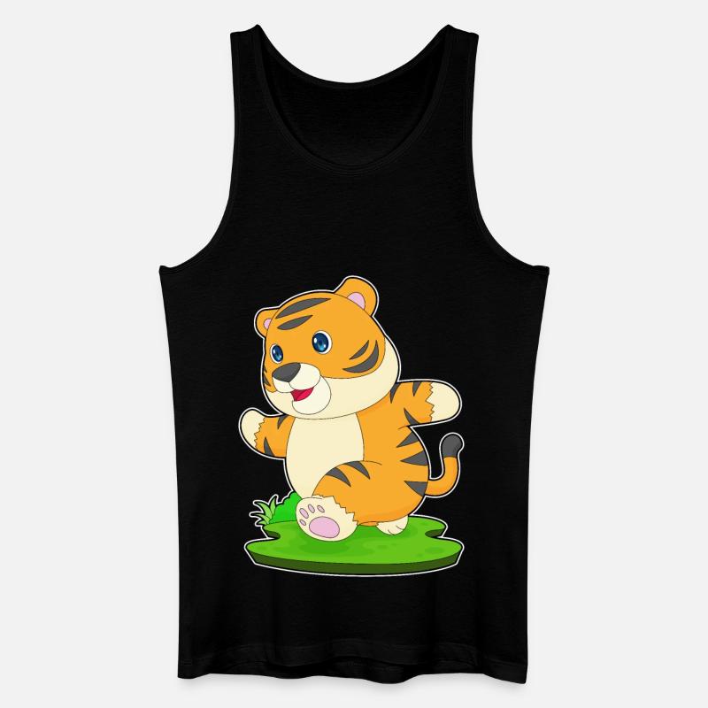 Tiger Jogger Joggen Sport - Männer Bio Tank Top - Schwarz