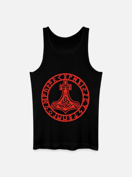 Roter Wikingerhammer - Männer Bio Tank Top - Schwarz