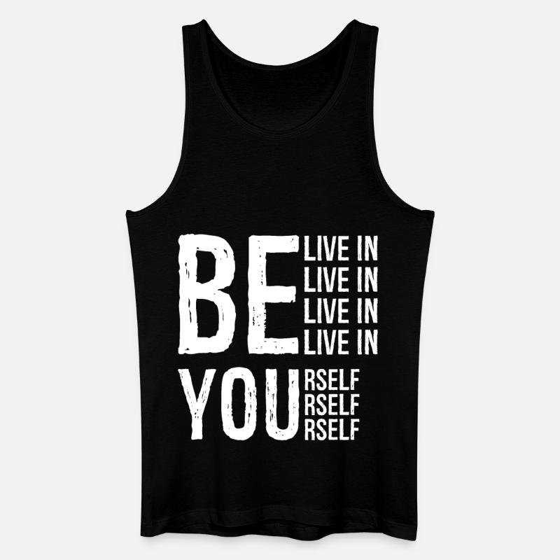 BELIVE IN YOURSELF - Männer Bio Tank Top - Schwarz