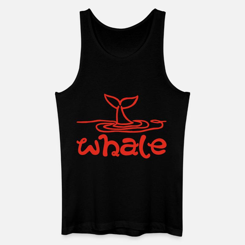 Das Zeichen des Wals (rot) - Männer Bio Tank Top - Schwarz